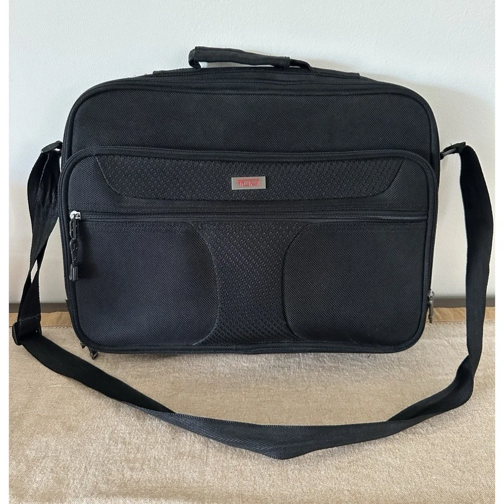 Tumi Laptop Bag Slim‎ 15 Inch Black Ballistic Nylon Briefcase Work Travel